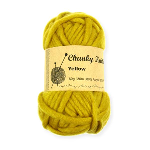 Chunky Knit Yarn 60gm 30mtr Yellow